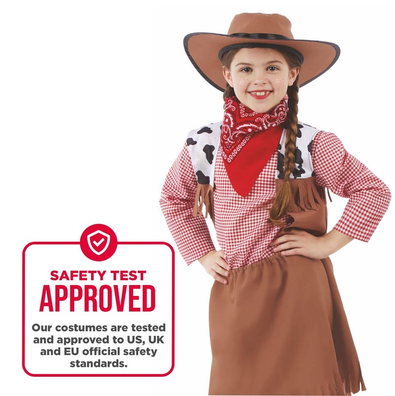 fun shack Cowgirl Outfit Kids Costume, Girls Cowgirl Dress for Parties, Western Themed Dress Up for Children, X-Large - Image 5